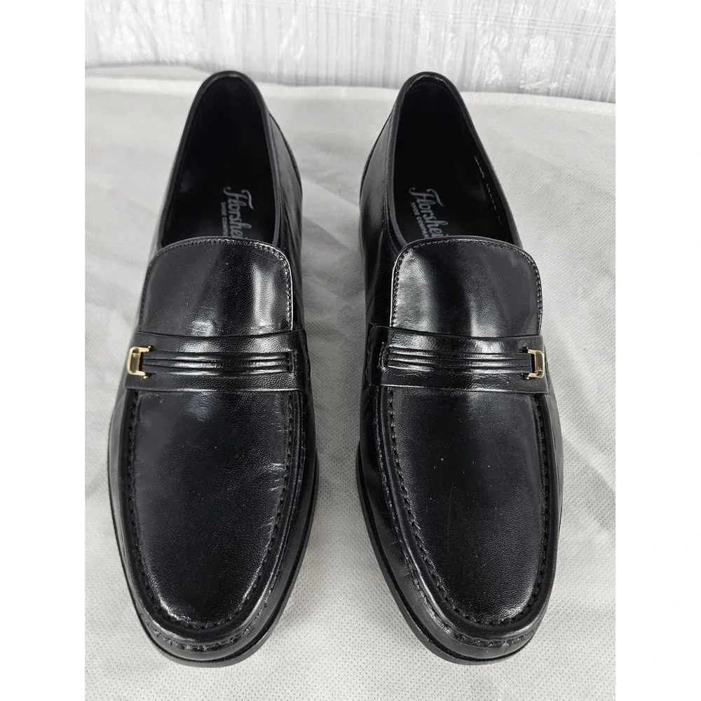 Florsheim Riva Men's 8.5 E Black Leather Comfortech Loafers Moc Toe Dress Shoes